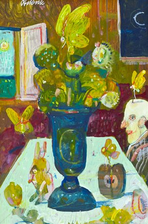 Antonio Possenti Lucca 1933 Senza titolo, 1990 Olio su tavola, cm. 30x20...