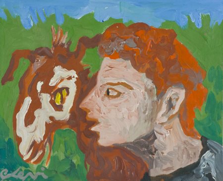 Carlo Levi Torino 1902 - Roma 1975 Ragazzo con capretto, 1966 Olio su tela,...
