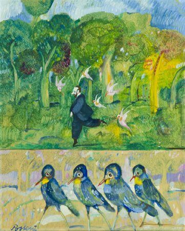 Antonio Possenti Lucca 1933 Senza titolo, 1990 Olio su tavola, cm. 50x40...