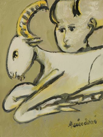 Remo Brindisi Roma 1918 - Lido di Spina (Fe) 1996 Pastorale Olio su tela, cm....