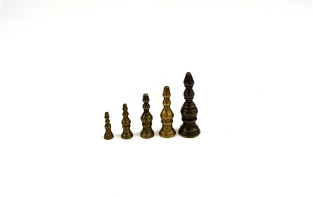 Lotto composto da cinque pesi rotoli siciliani in bronzo-ENFive sicilian...