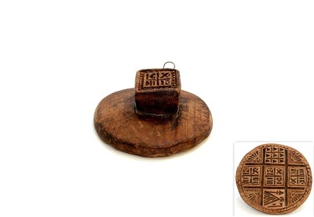 Stampo da pane con doppia iscrizione in legno-ENA wooden bread stamp