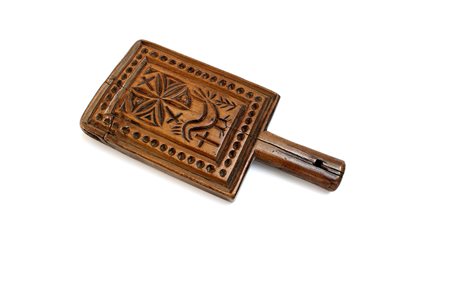 Paletta da burro con sole delle alpi in legno (difetti)-ENA wooden butter...