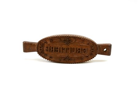 Paletta da burro 'fruitiere' in legno (l cm 26 ca)-ENA wooden butter stamp (l...