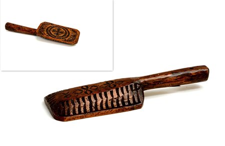 Paletta da burro rettangolare con manico e croce in legno-ENA wooden butter...