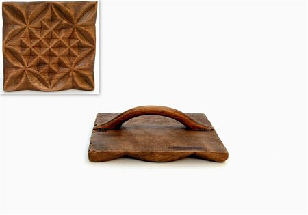 Paletta quadrata da dolci con manico in legno-ENA wooden pastry stamp