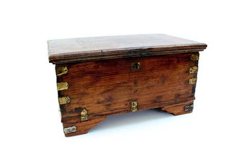 Cassetta in legno da viaggio (cm 43x24x28 ca)(difetti)-ENA small wooden chest...