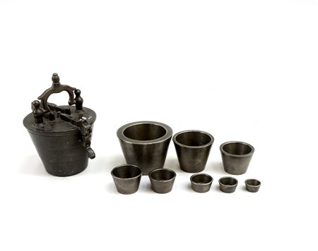 Peso a pila in peltro (h cm 12)-ENA pewter cup weights set (h cm 12)