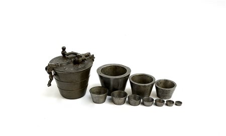 Peso a pila in peltro (h cm 12)-ENA pewter cup weights set (h cm 12)