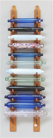 Lotto composto da dodici mattarelli in vetro, varie manifatture, con...