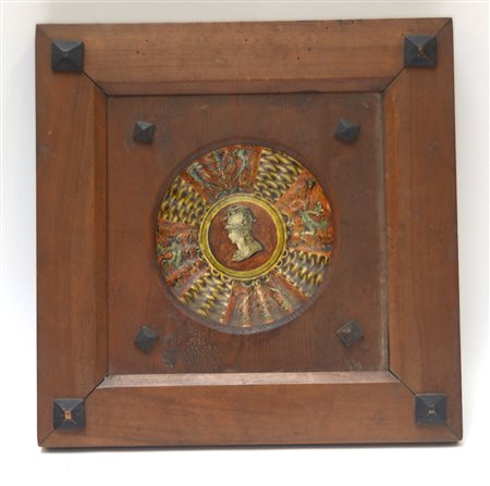 Manifattura Besio, Mondovì, crespina in ceramica dipinta in policromia,...