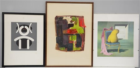 AA. VV. Lotto di tre stampe a colori differenti, in cornici