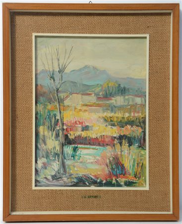 Aldo Oppici "Paesaggio" olio su tela (cm 39x29) firmato in basso a destra, in...