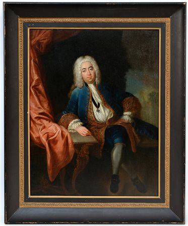 Ignoto, "Ritratto di nobiluomo" olio su tavola (cm 62,5x48). In cornice...