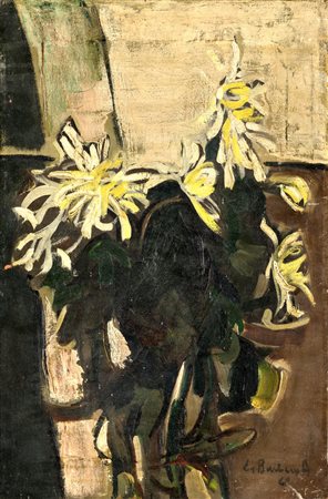 Nino La Barbera FIORI Olio su tela, cm 44,5x29. Firmato in basso a destra "La...