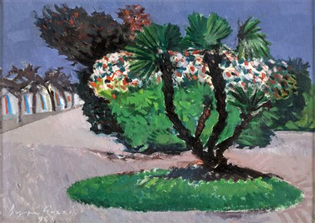 Beppe Guzzi AIUOLA Olio su tela, cm 50x70. Firmato e datato in basso a...