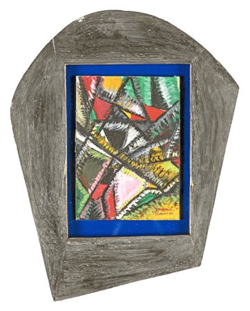 Mario Nannini COMPOSIZIONE FUTURISTA Olio su cartone, cm 20,5x15. Firma in...