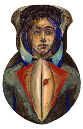 Bruno Ceccobelli FLUSSO DI TALE SOGNO Tempera su cartone, cm 64x42. Opera...