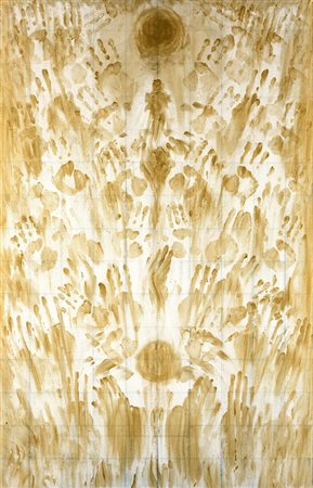 Christopher Deeton THE TRIP Acrilico e matita su tela, cm 153x102. Firma,...