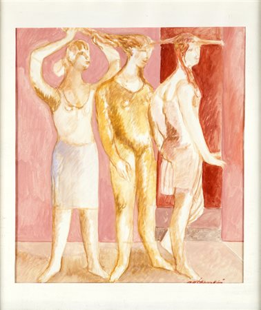 Alessio Paternesi I PREPARATIVI DELLA SPOSA Tempera su carta, 33x37 cm....