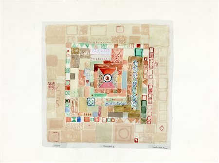 Bernea Horia PAVIMENT 4 Acquarello e pastelli su carta, cm 58x77. Firma e...