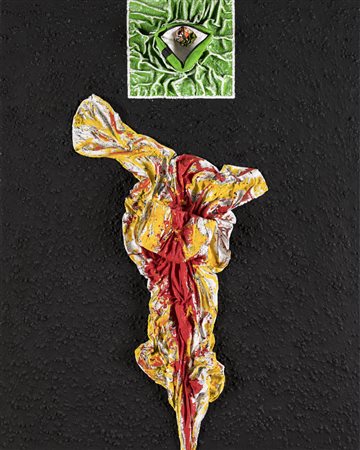 Agenore Fabbri PERSONAGGIO II Tecnica mista e collage su tavola, 100x80 cm....