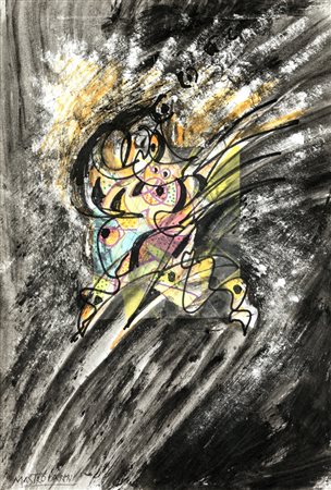 Umberto Mastroianni COMPOSIZIONE Tecnica mista su carta, cm 50x33 circa....