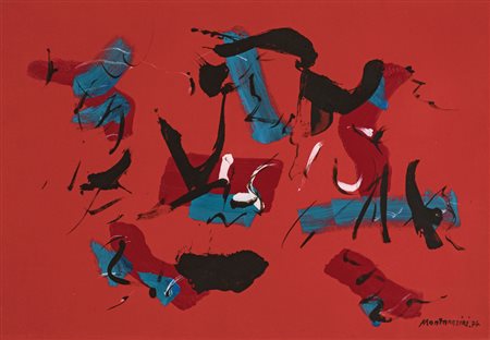 Luigi Montanarini COMPOSIZIONE Tecnica mista su carta, cm 47x70. Firma e data...