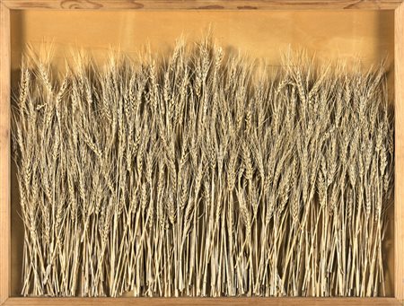 Mario Ceroli ELEUSI Scultura (spighe argentate), cm 60x79,5. Sul retro...