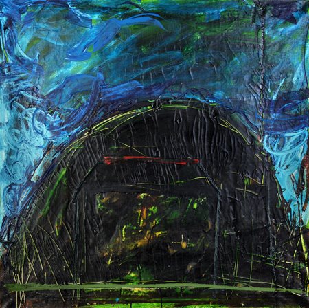 Mario Schifano LUMINESCENZA 1 (ASILO) Smalto e acrilico su tela, cm 100x100....