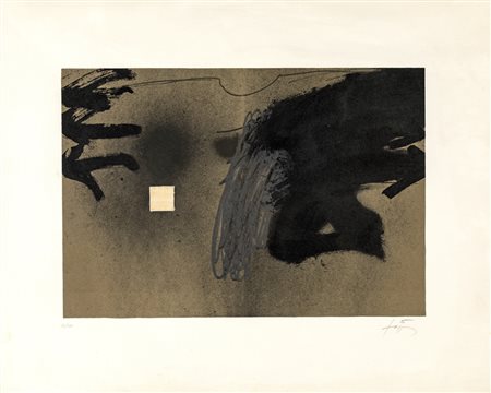 Antoni Tapies CARRÈ BLANC Litografia a colori, cm 53x65, tiratura 100, es...