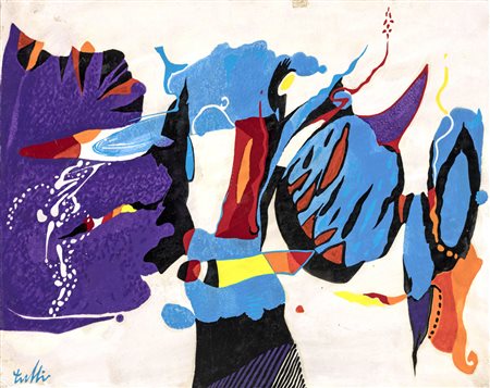 Wladimiro Tulli T.S. Smalto su carta su tavola, cm 39x49. Opera eseguita nel...