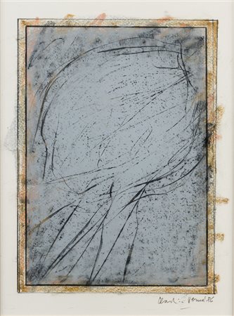 Claudio Verna SENZA TITOLO Pastelli su carta,cm 50x35, Firma e data "Claudio...