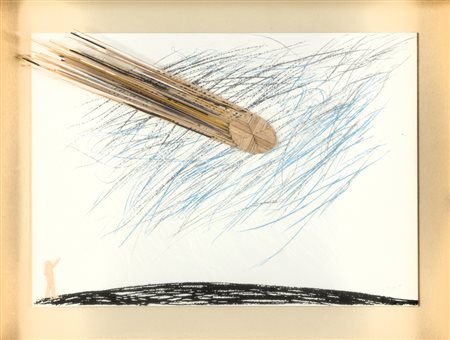 Mario Ceroli STELLA COMETA Scultura multiplo (litografia e legno), cm 49x69....