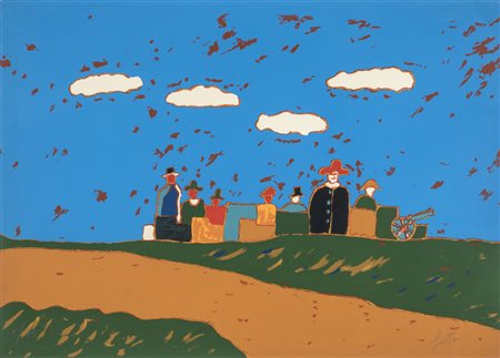 Tano Festa PERSONAGGI Serigrafia, cm 65x90. Firma e tiratura sul fronte...