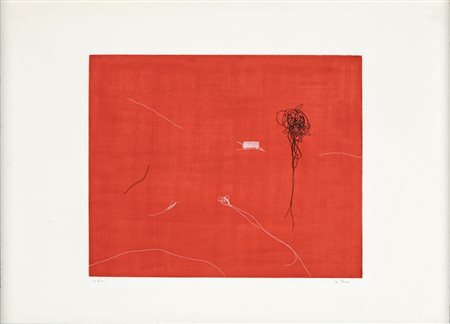 Achille Pace COMPOSIZIONE Acquaforte, cm 57x80. Firma e tiratura sul fronte...