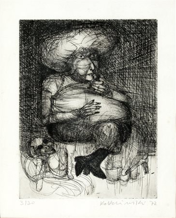 Alessandro Kokocinski SENZA TITOLO Incisione, 30x25 cm. Numerazione e firma...