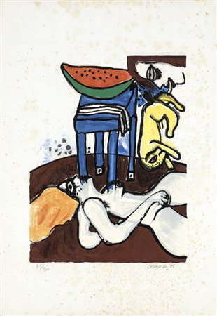 Guillaume Corneille SENZA TITOLO Litografia, cm 70x50. Firma e tiratura sul...