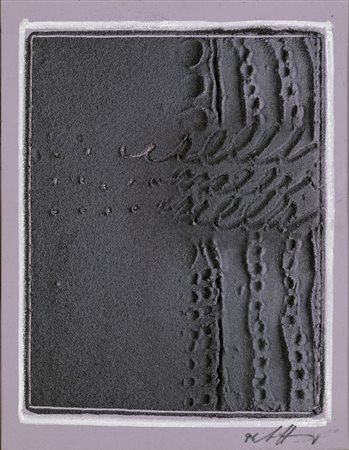 Agostino Ferrari SEGNO IMPRONTA Acrilico+sabbia su cartoncino, cm 32,5x25,5....