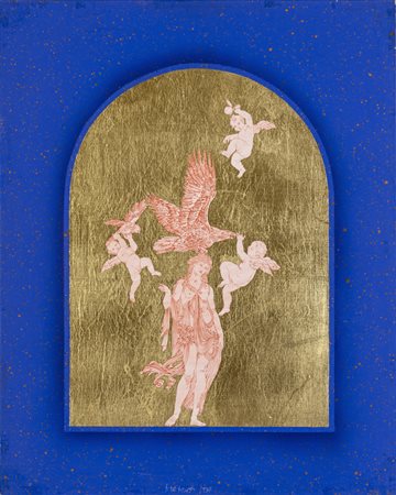 Fernando De Filippi DOMUS AUREA Tecnica mista su tela, cm 50x40. Firma e data...