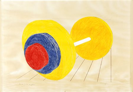 Gianni Ruffi PER UN FISICO MIGLIORE Pastelli su carta, cm 70x100. Firma e...