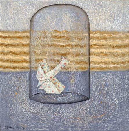 Enrico Benaglia RICORDI D'INFANZIA Olio su tela, cm 50x50. Firmato e datato...