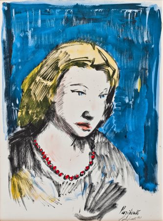 Domenico Purificato FIGURA Litografia, cm 47x34. Firma Purificato su lastra e...