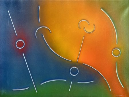 Stanley Tomshinsky INTO LIGHT Tecnica mista su tela, cm 60x80,5, firma data e...