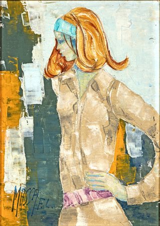 Lionel Fioravanti Massa FIGURA DI DONNA Olio su tela, cm 35x25. Firmato in...