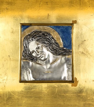 Aligi Sassu CRISTO DEL GIUBILEO Bassorilievo in bronzo, cm 28x26. Firmato a...