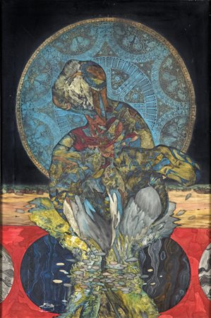 Pino Biasi Pabi MADONNA CON BAMBINO Olio su tela, cm 120x80. Firmato al...