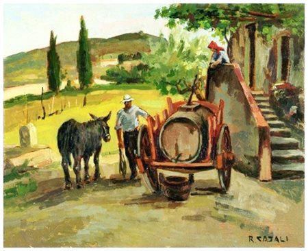 RENZO CASALI Livorno 1898 – Livorno 1977 Senza titolo Olio su tavola 20 x 25....
