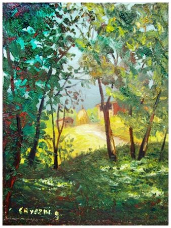 GABRIELLA CAVERNI Livorno 1944 Senza titolo Olio su tela 30 x 24. Firma in b....