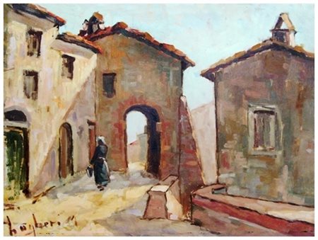 MARIO FRANCESCO LUGHERI Livorno 1911 – Livorno 1977 Senza titolo Olio su...